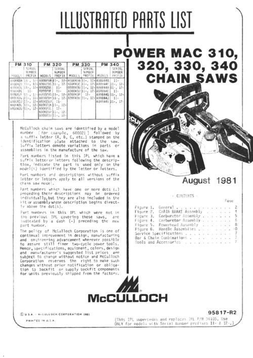 Mcculloch Power Mac 340 Manual